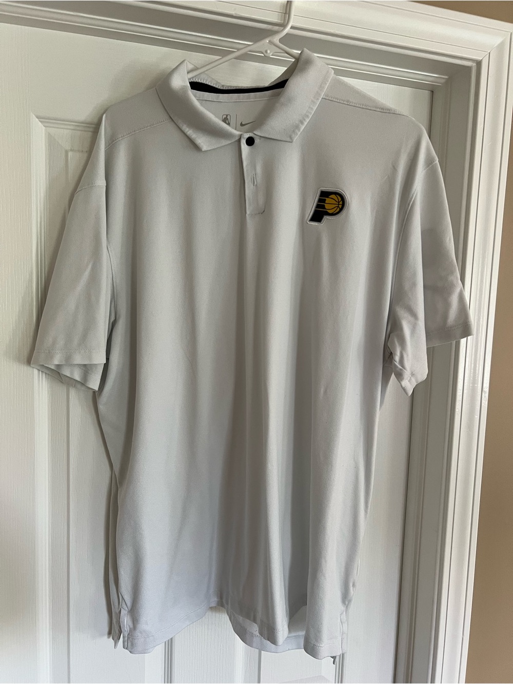 Nike Men’s White Polo with Indiana Pacers Logo